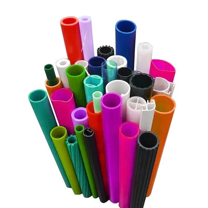 Igh Quality Tilpasset farge Pp Pvc ABS Plast Rundt Rør Plast Ekstrudering Plast Profiler